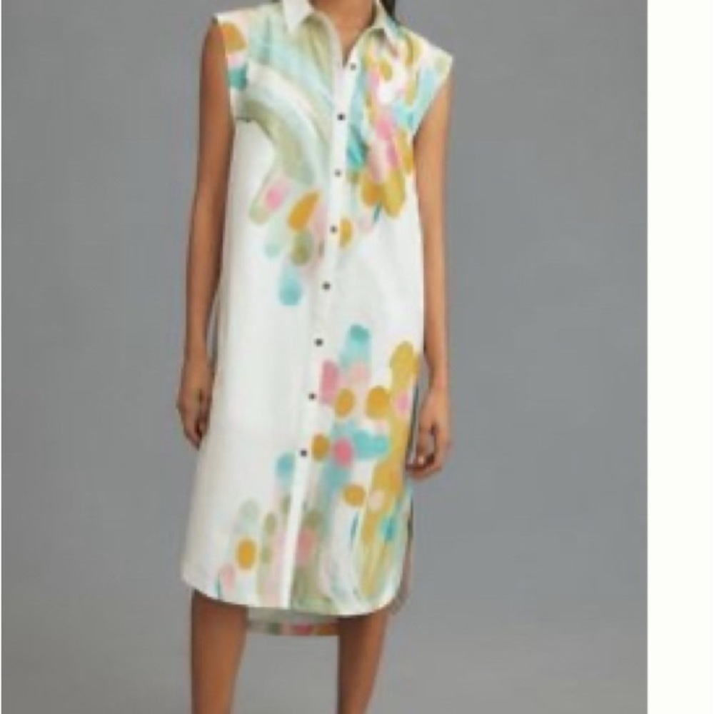 Anthropologie Lillian Button Front Midi Dress